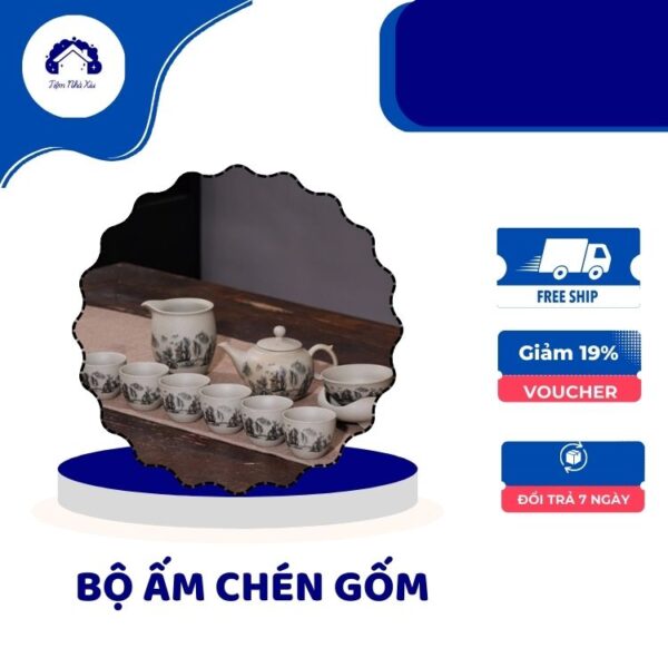 Bộ ấm chén gốm